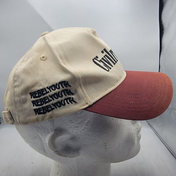 Civil Regime Rebel Youth Baseball Hat Cap Beige Red Adjustable Casual Outdoors - Picture 2 of 9